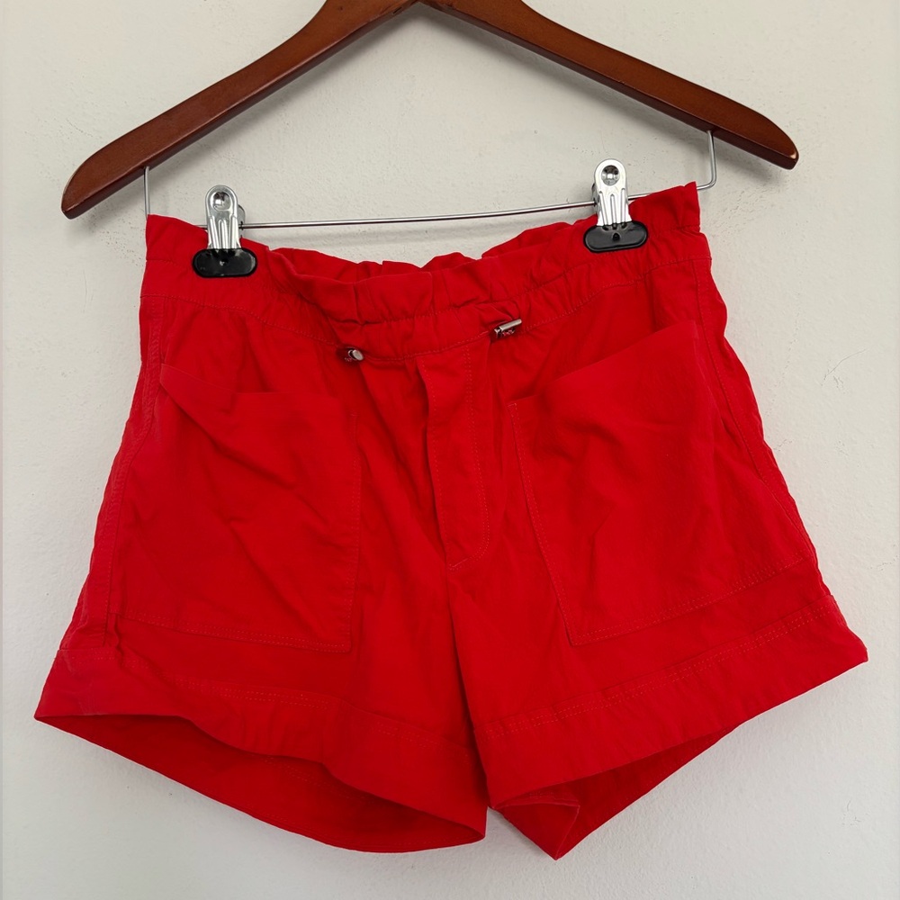 ATHLETA RED ELASTIC WAIST ATHLETIC SHORTS SZ 0